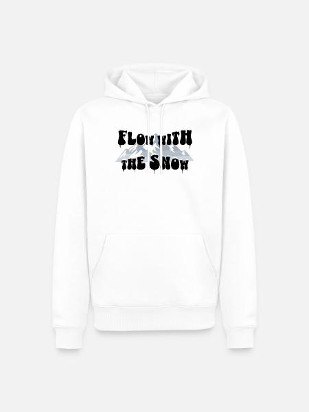 Flow with the Snow - Ski & Mountains - Men’s Premium Organic Hoodie - white