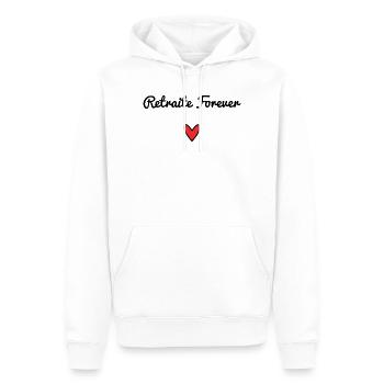 RETRAITE. RETRAITE. RETRAITEE. RETRAITE - Sweat à capuche Premium bio Homme - blanc - Devant - Nico (187cm)
