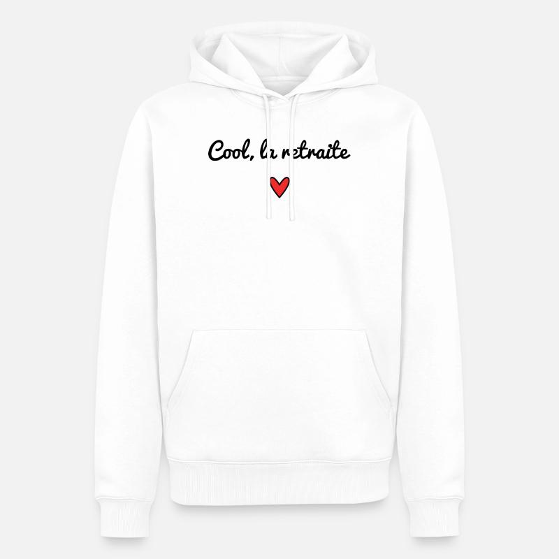 RETRAITE. RETRAITEE. COEUR. BONNE RETRAITE - Sweat à capuche Premium bio Homme - blanc