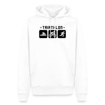Triathlon Sport - Sweat à capuche Premium bio Homme - blanc - Devant - Nico (187cm)