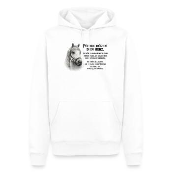 Les chevaux écoutent votre cœur – pour les cavaliers - Sweat à capuche Premium bio Homme - blanc - Devant - Nico (187cm)