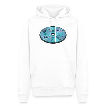 Digitale Zukunft Computer 90er Retro Design - Männer Premium Bio Hoodie - Weiß - Vorne - Nico (187cm)