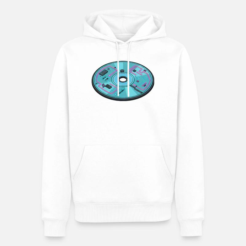 Digitale Zukunft Computer 90er Retro Design - Männer Premium Bio Hoodie - Weiß