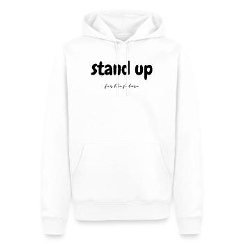 Stand Up for the future - Men’s Premium Organic Hoodie - white - Front - Nico (187cm)