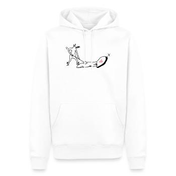 Grave - Men’s Premium Organic Hoodie - white - Front - Nico (187cm)