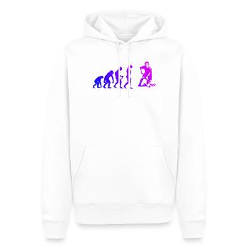 Floorball Fans aufgepasst schlichtes Statement - Männer Premium Bio Hoodie - Weiß - Vorne - Nico (187cm)