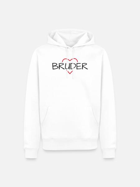 Brother Heart Gift Birthday - Men’s Premium Organic Hoodie - white