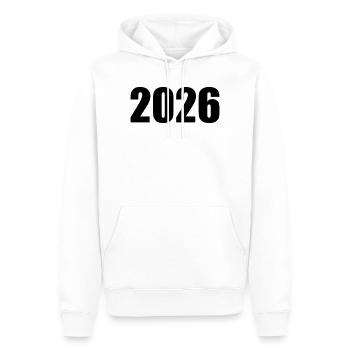 2026 - Sweat à capuche Premium bio Homme - blanc - Devant - Nico (187cm)