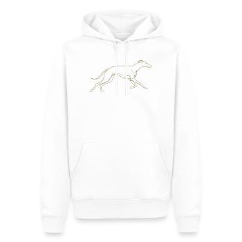 Silhouette minimaliste de lévriers - Sweat à capuche Premium bio Homme - blanc - Devant - Nico (187cm)