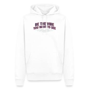 Sois l’ambiance que tu veux voir - Sweat à capuche Premium bio Homme - blanc - Devant - Nico (187cm)