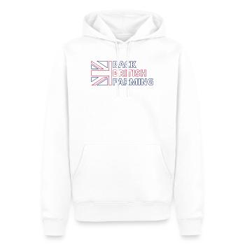 Zurück zum britischen Landwirtschaftsemblem - Männer Premium Bio Hoodie - Weiß - Vorne - Nico (187cm)