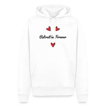 RETRAITEE. RETRAITE. BONNE RETRAITE. VELO - Sweat à capuche Premium bio Homme - blanc - Devant - Nico (187cm)