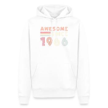 1966 Retro Linien Jubiläumsdesign - Männer Premium Bio Hoodie - Weiß - Vorne - Nico (187cm)
