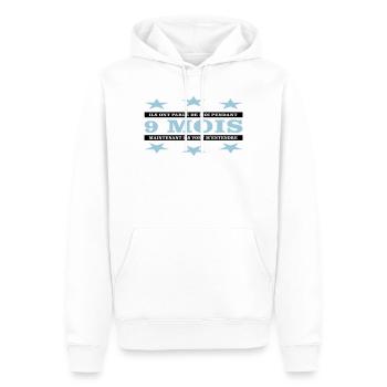 9 MOIS - Sweat à capuche Premium bio Homme - blanc - Devant - Nico (187cm)