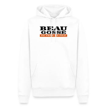 Gutaussehender Junge vom Vater zum SOHN - Männer Premium Bio Hoodie - Weiß - Vorne - Nico (187cm)