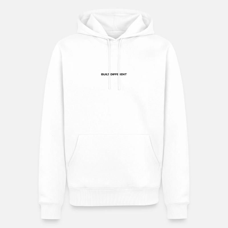 Typographie différente construite - Sweat à capuche Premium bio Homme - blanc