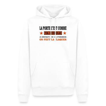 Ta Gueule  - Sweat à capuche Premium bio Homme - blanc - Devant - Nico (187cm)