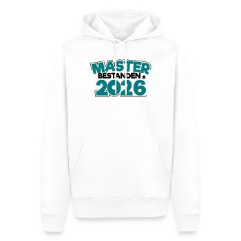 Master 2026 Abschluss Promotion Sponsion - Männer Premium Bio Hoodie - Weiß - Vorne - Nico (187cm)
