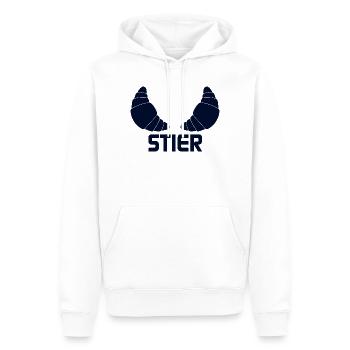 Croissants du signe du zodiaque Taureau - Sweat à capuche Premium bio Homme - blanc - Devant - Nico (187cm)
