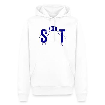 Scheisse Shit Sarkasmus S und T Wortwitz - Männer Premium Bio Hoodie - Weiß - Vorne - Nico (187cm)