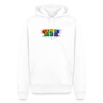 UlmerSpatz Regenbogen - Männer Premium Bio Hoodie - Weiß - Vorne - Nico (187cm)