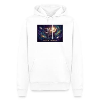 Space Grump Space Cat Neon - Men’s Premium Organic Hoodie - white - Front - Nico (187cm)