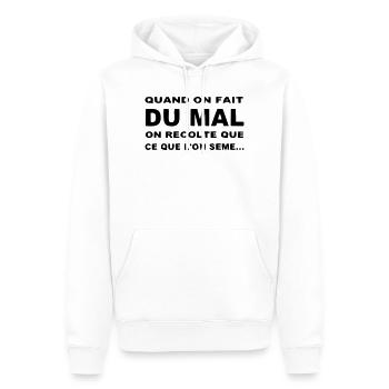 Karma - Sweat à capuche Premium bio Homme - blanc - Devant - Nico (187cm)