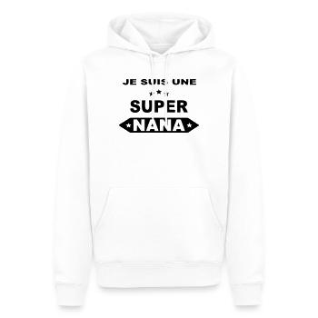 Je suis une super nana - Sweat à capuche Premium bio Homme - blanc - Devant - Nico (187cm)