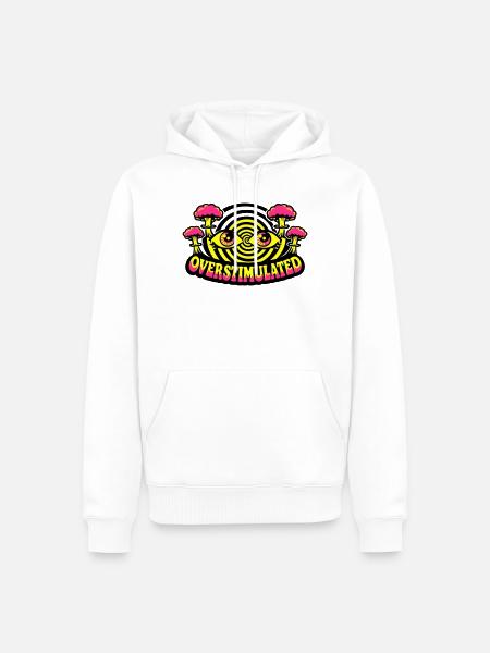 Overstimulated Psychedelic Eyes - Men’s Premium Organic Hoodie - white