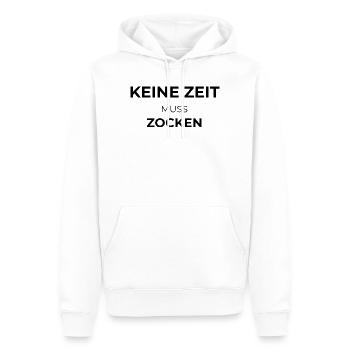 Keine Zeit – Muss zocken | Lustiger Gamer Spruch - Männer Premium Bio Hoodie - Weiß - Vorne - Nico (187cm)