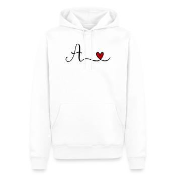 A - Männer Premium Bio Hoodie - Weiß - Vorne - Nico (187cm)