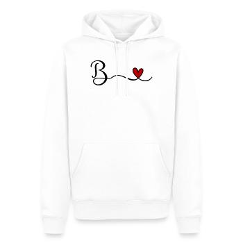 B - Männer Premium Bio Hoodie - Weiß - Vorne - Nico (187cm)