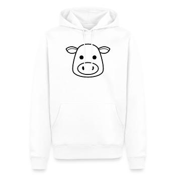 Kuh Kopf Icon Minimalistisch Clean - Männer Premium Bio Hoodie - Weiß - Vorne - Nico (187cm)