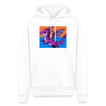 Drache - Männer Premium Bio Hoodie - Weiß - Vorne - Nico (187cm)