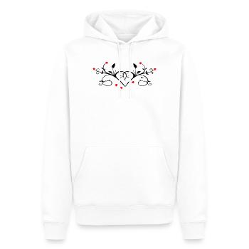 Ornament mit Herzchen - Männer Premium Bio Hoodie - Weiß - Vorne - Nico (187cm)