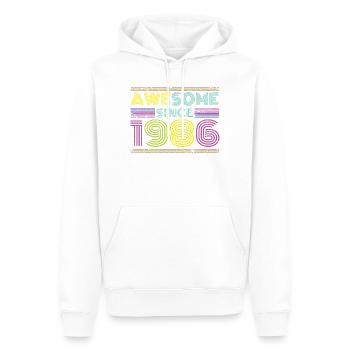 Neon Retro 1996 Jubiläum - Männer Premium Bio Hoodie - Weiß - Vorne - Nico (187cm)
