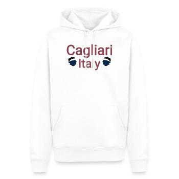 Cagliari, Italie, amour - Sweat à capuche Premium bio Homme - blanc - Devant - Nico (187cm)