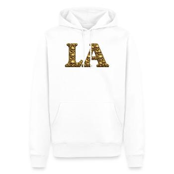 Crâne d’Or, LA - Sweat à capuche Premium bio Homme - blanc - Devant - Nico (187cm)