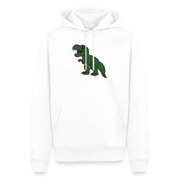 Dinosaure - Sweat à capuche Premium bio Homme - blanc - Devant - Nico (187cm)