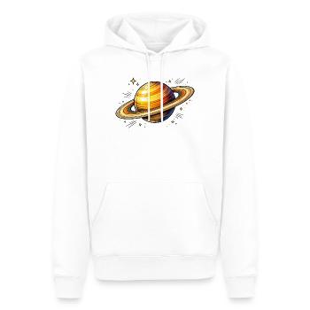 Planète Saturne - Sweat à capuche Premium bio Homme - blanc - Devant - Nico (187cm)