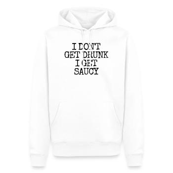 Ich werde nicht betrunken, ich werde frech und lus - Männer Premium Bio Hoodie - Weiß - Vorne - Nico (187cm)