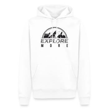 Explorez plus de montagnes et de forêts - Sweat à capuche Premium bio Homme - blanc - Devant - Nico (187cm)