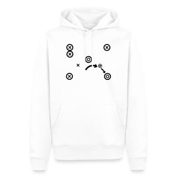 Stratégie des entraîneurs tactiques de football - Sweat à capuche Premium bio Homme - blanc - Devant - Nico (187cm)