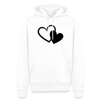Valentinstag Schwarzes Herz, Valentinstag - Männer Premium Bio Hoodie - Weiß - Vorne - Nico (187cm)