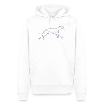 Silhouette minimaliste de lévriers - Sweat à capuche Premium bio Homme - blanc - Devant - Nico (187cm)