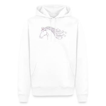 Semelle minimaliste de cheval à cheval en silhouette - Sweat à capuche Premium bio Homme - blanc - Devant - Nico (187cm)