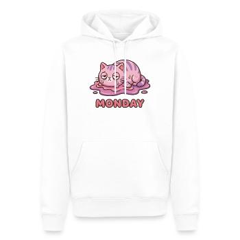 I Hate Mondays - Cute Exhausted Kitty - Men’s Premium Organic Hoodie - white - Front - Nico (187cm)