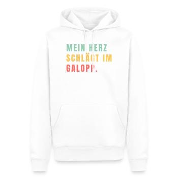 Mein Herz schlägt im Galopp - Männer Premium Bio Hoodie - Weiß - Vorne - Nico (187cm)