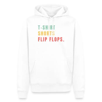 T-shirts Dhorts Tongs - Sweat à capuche Premium bio Homme - blanc - Devant - Nico (187cm)