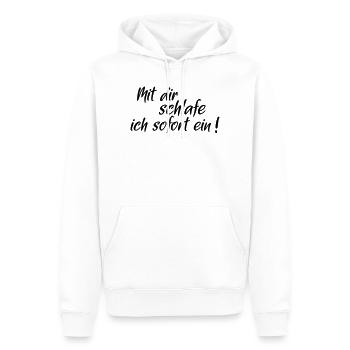 Je vais m’endormir avec toi tout de suite - Sweat à capuche Premium bio Homme - blanc - Devant - Nico (187cm)